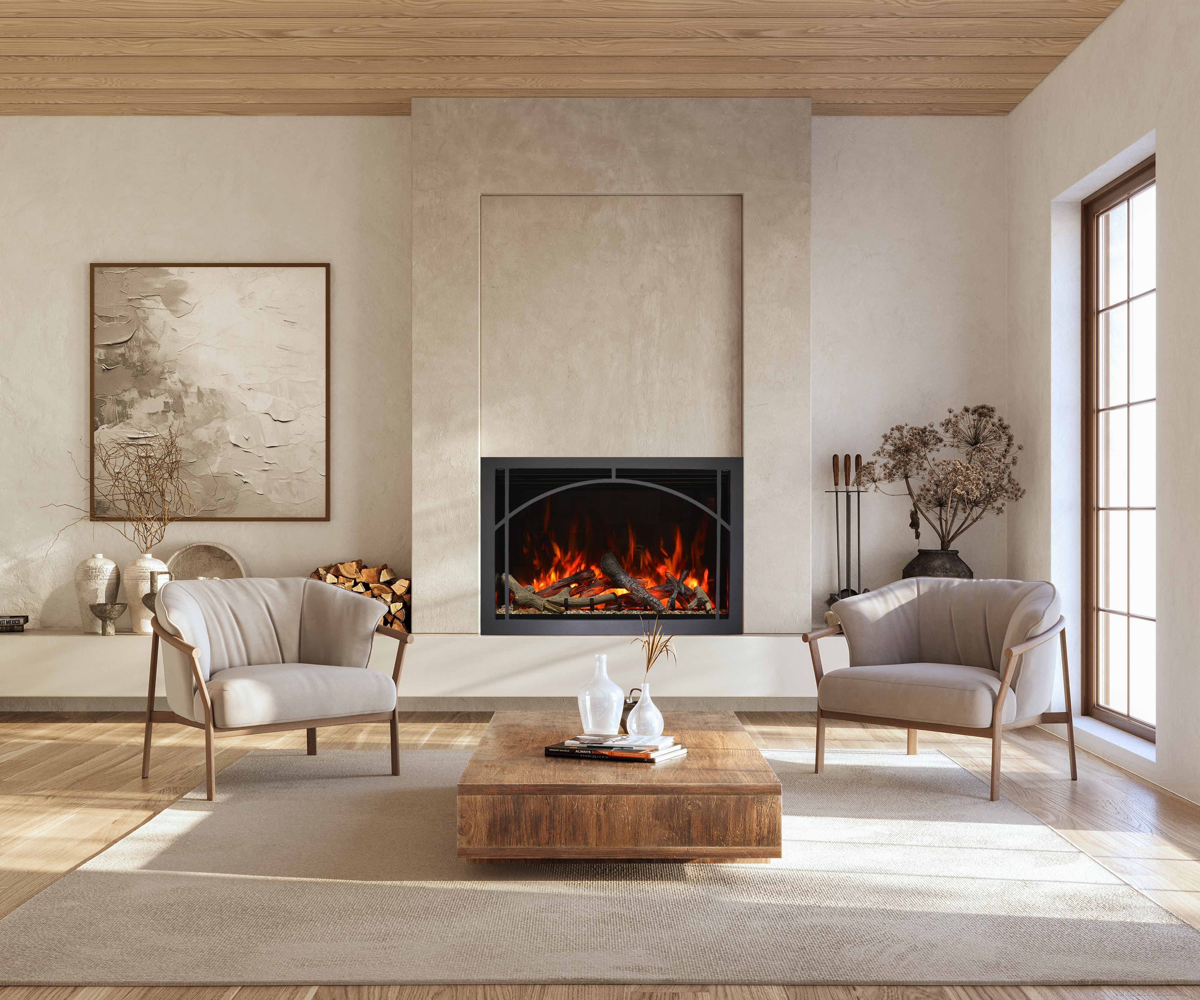 26" Traditional Lumina Indoor Outdoor Smart Electric Fireplace with WiFi